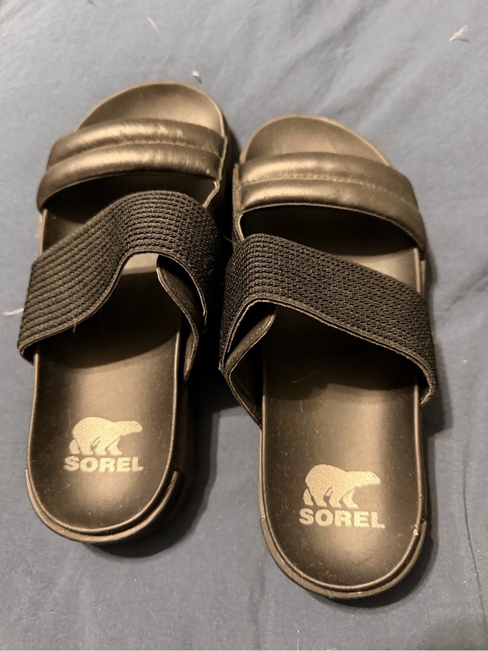 Sorel Black Slide Sandals